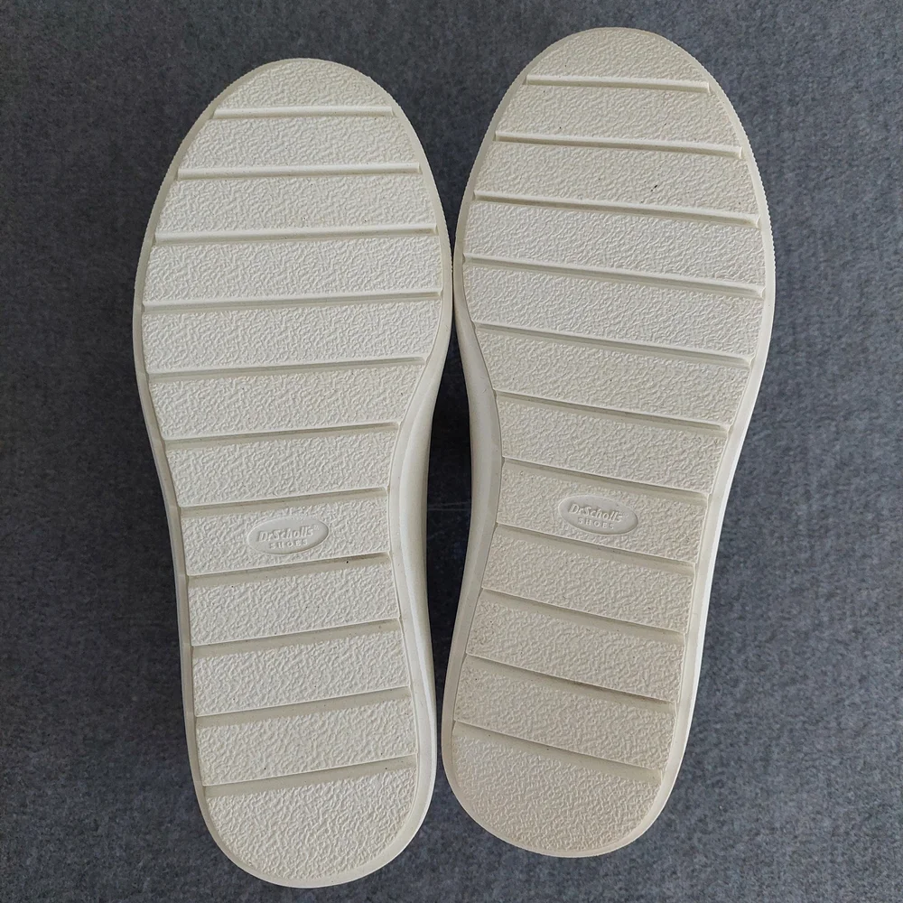 Scholl's Time Off Now Platform Sneaker Cream Snake Zip NWOB Women's 8M